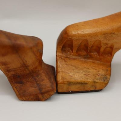 Two Wood Carved Frogs Decor by Cairo