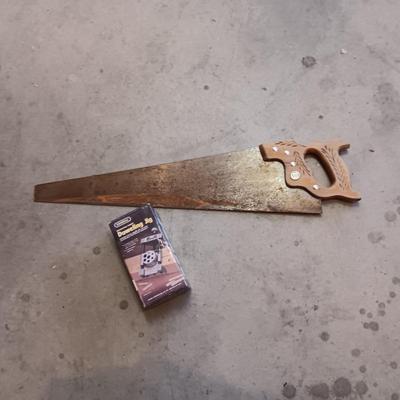 DOWELING JIG AND A DISSTON HAND SAW