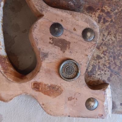 TRU-TEST MANUAL HAND DRILL AND A DISSTON HAND SAW