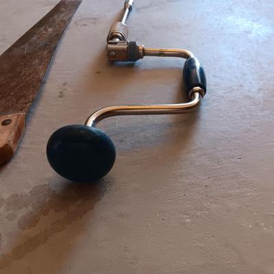 TRU-TEST MANUAL HAND DRILL AND A DISSTON HAND SAW