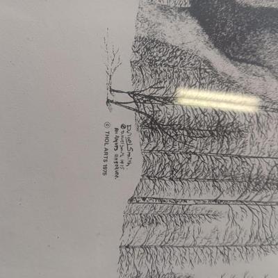 A PHOTO AND SKETCH OF ELK IN BARN WOOD FRAMES