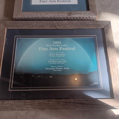 FINE ARTS FESTIVAL POSTERS SIGNED BY ARTISTS AND FRAMED IN BARNWOOD