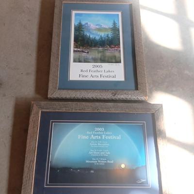 FINE ARTS FESTIVAL POSTERS SIGNED BY ARTISTS AND FRAMED IN BARNWOOD