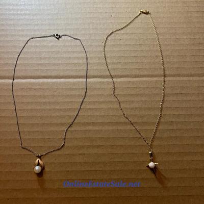 2 PEARL NECKLACE PENDANTS