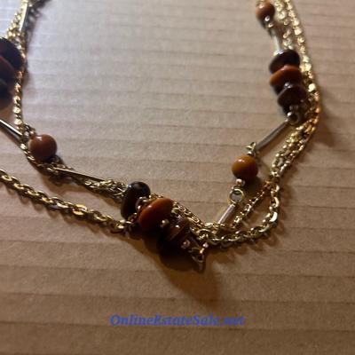 BROWN AND GOLD NECKLACE