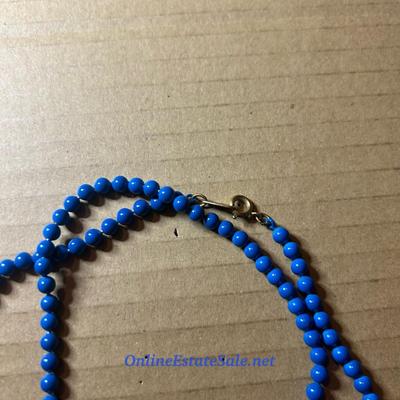 BLUE BEADED NECKLACE