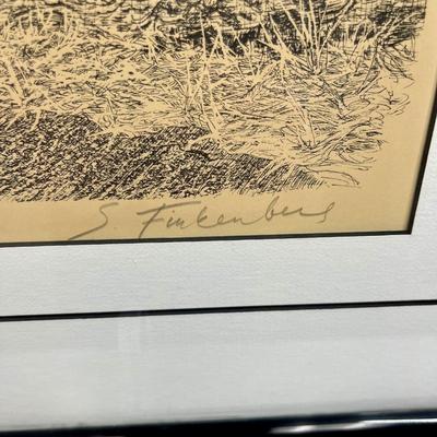 Ink Sketch of Central Park with High Rises in Background S. Finkenberg