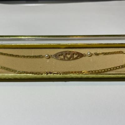 Vintage Never Worn 10K Ankle Bracelet 9.5" Long Weighing 1.1 Pennyweights as Pictured