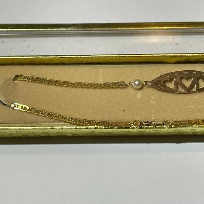Vintage Never Worn 10K Ankle Bracelet 9.5" Long Weighing 1.1 Pennyweights as Pictured