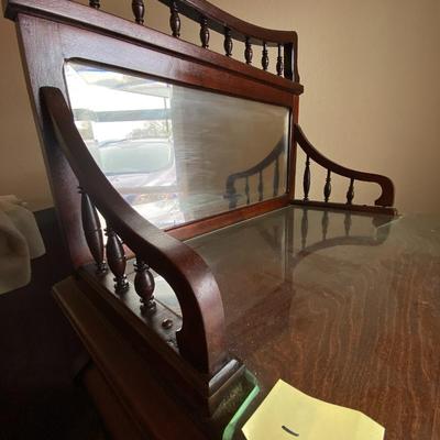 Vintage Mahogany Mirrored Standing Cupboard