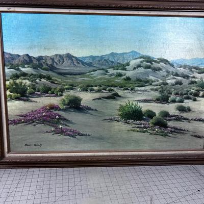 DESERT Landscape oil on Canvas by Norman YECKELY 
