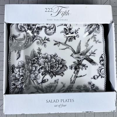 222 Fifth Square Salad Plates (4) NEW in the BOX