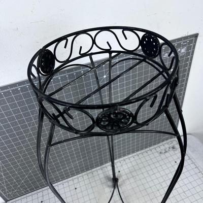 Wrought Iron Plant Stand, Black 