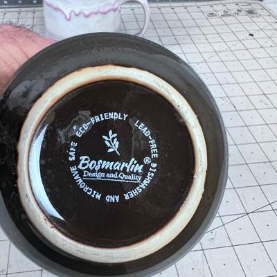 2 Hand Crafted Ceramic MUGS, Bob Marlin