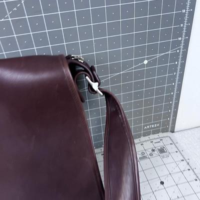 COACH Brown Leather Bag for Laptop of Briefcase with Strap, Genuine Made in America COACH