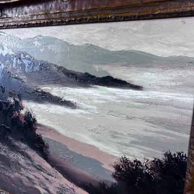 Oil On Board, Landscape with Heavy Wood & Plaster Frame