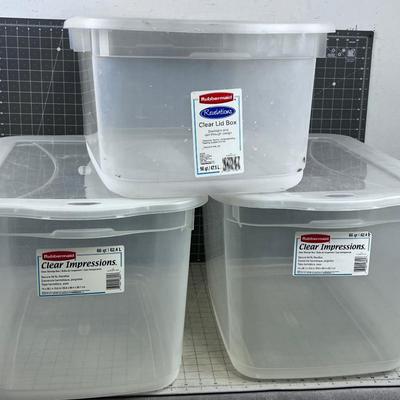 Rubbermaid CLEAR Tubs (3) 