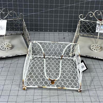 Chicken Wire (3) NEW Napkin Holders