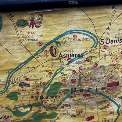 Paris Map Paper On Scrolls 