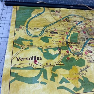 Paris Map Paper On Scrolls 