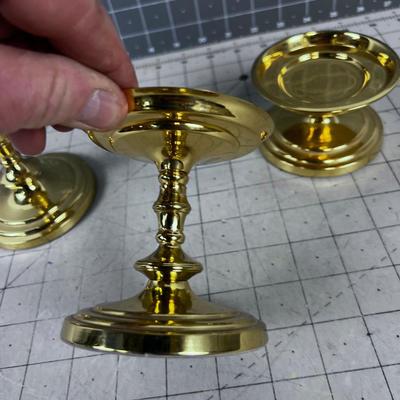 3 Brass Candle Sticks