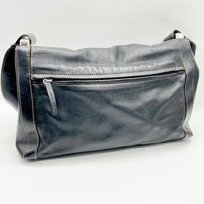 PLINIO VISONA ~ Black Leather Shoulder Bag