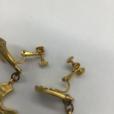 Vintage cross clip on earrings
