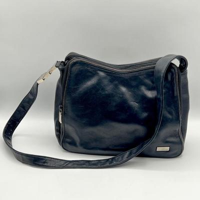 PERLINA ~ Black Leather Shoulder Bag