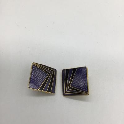 Vintage square clip on Earrings