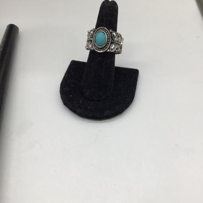 Adjustable turquoise accent ring