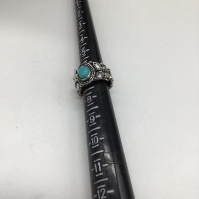 Adjustable turquoise accent ring