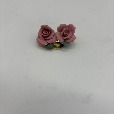 Beautiful ceramic rose pin