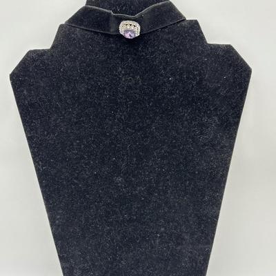 Purple design black choker necklace