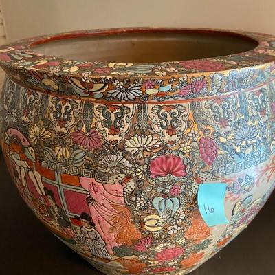 Antique Chinese Porcelain Famille Rose Fish Bowl Planter
