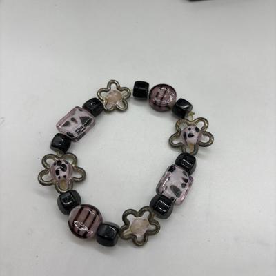 Purple charm bracelet