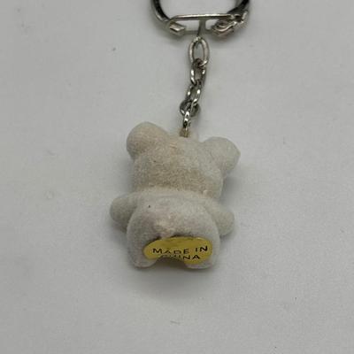 White bear keychain