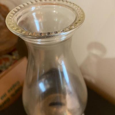 Vintage Hobnail Glass Hurricane Lamp