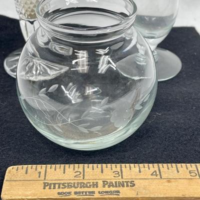 Lot of 3 Vintage Clear Glass Vases