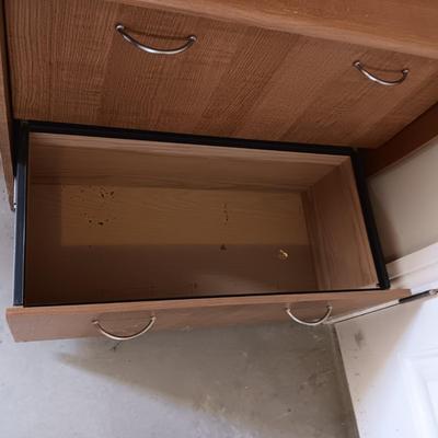 2 DRAWER LATERAL FILING CABINET AND A 3 DRAWER NIGHT STAND