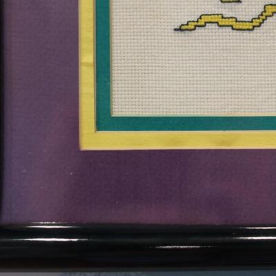 Mardi Gras New Orleans Framed Cross Stitch '89