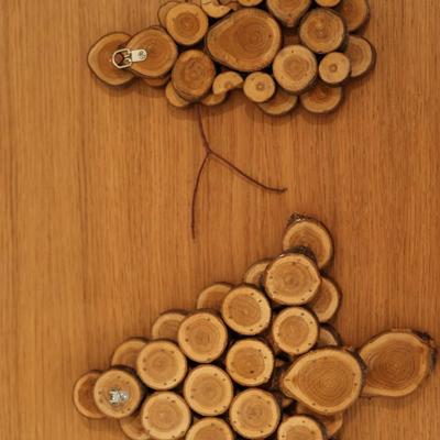 Sliced Wood Christmas Wall Hangings