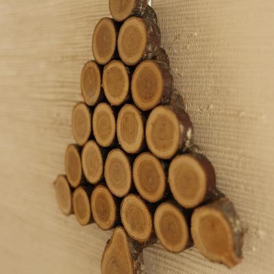 Sliced Wood Christmas Wall Hangings