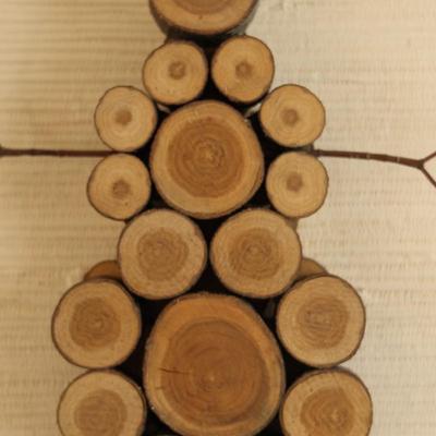 Sliced Wood Christmas Wall Hangings