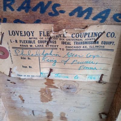 LOT 41: Vintage 60s JC Penney Big Mac Union-Made Striped Overalls w/ Wood Ammunition Box