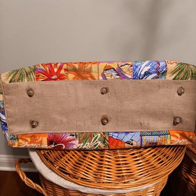 LOT 46: Beach Collection- Goin Coastal Tote, Metal Coat Rack, Wicker Laundry Baskets & More