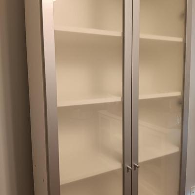 LOT 47: IKEA Billy GLS 8658 Bookcase with Glass Doors