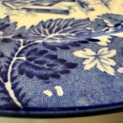 1930s Wood & Son Blue Turkey Plates - Set of Six