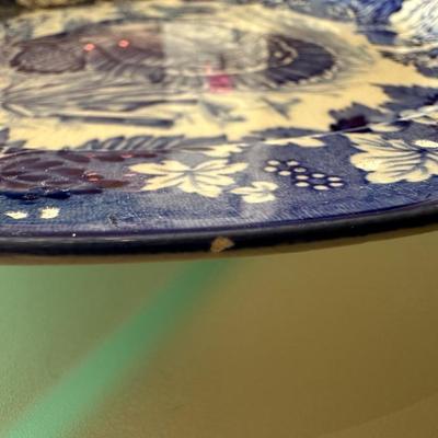 1930s Wood & Son Blue Turkey Plates - Set of Six