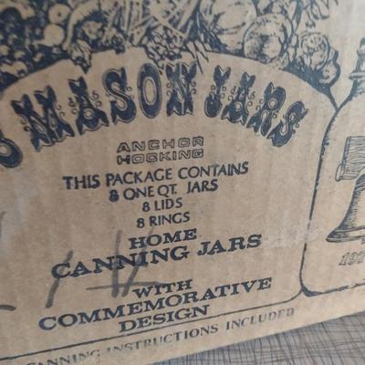 Vintage Commemorative Mason Bicentennial Jar Set- Eight Jars, Rings, and Lids