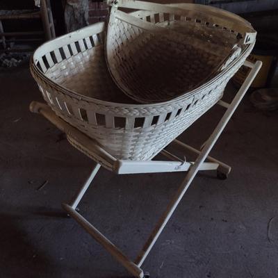 Vintage Baby Bassinet with Stand